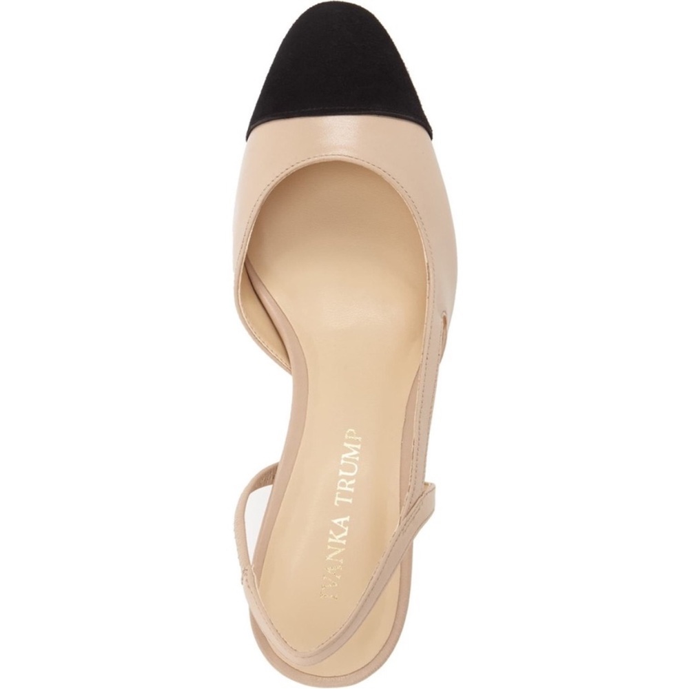 Ivanka Trump Liah Cap Toe Slingback Nude Block Heels sz 8 - Picture 3 of 14